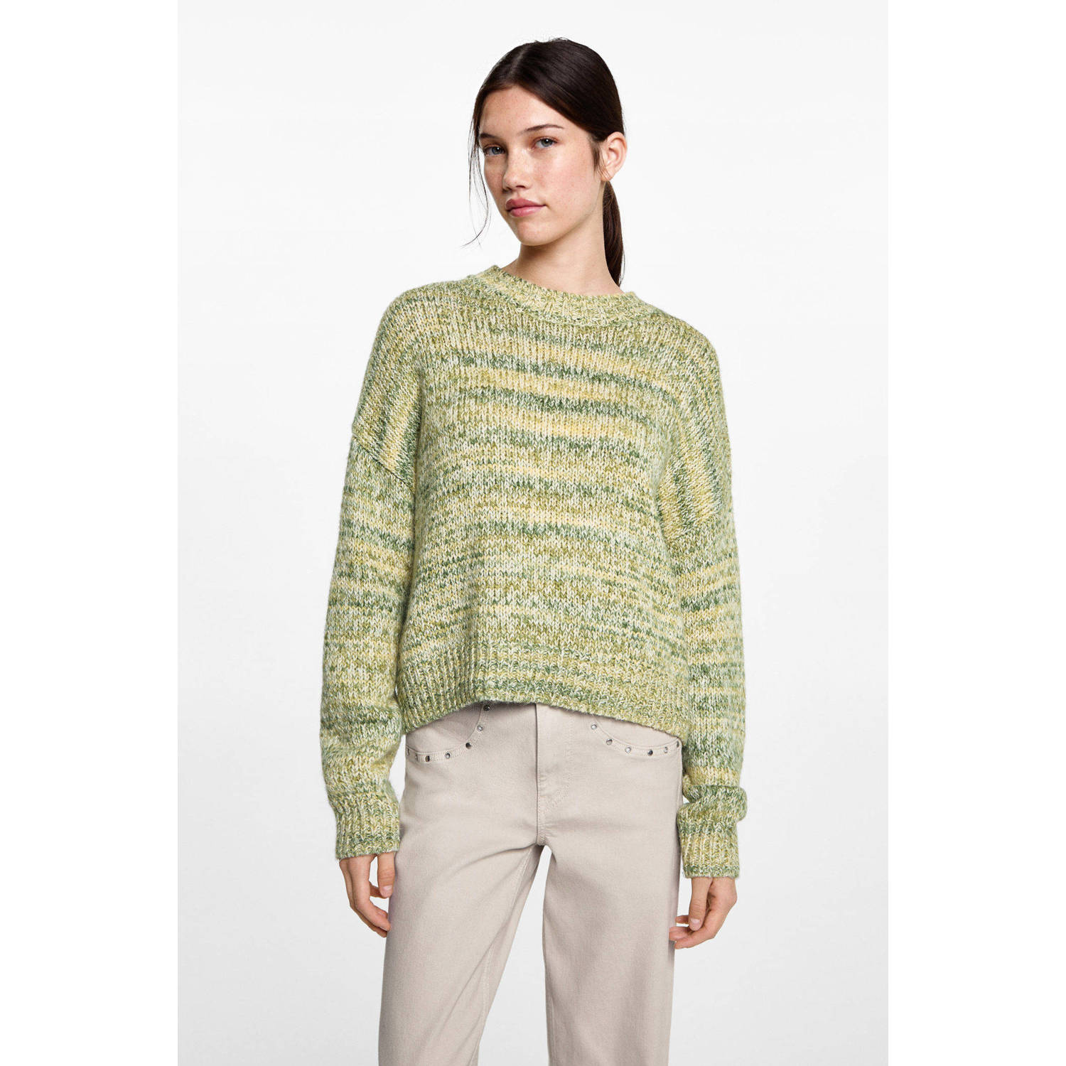 MANGO TEEN trui groen gebreid