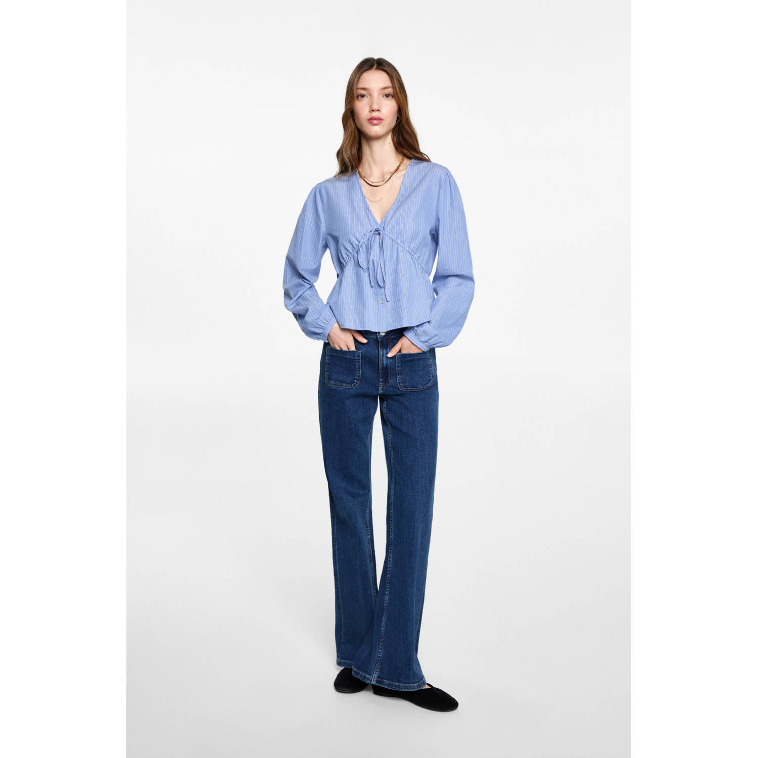 MANGO TEEN blouse lichtblauw