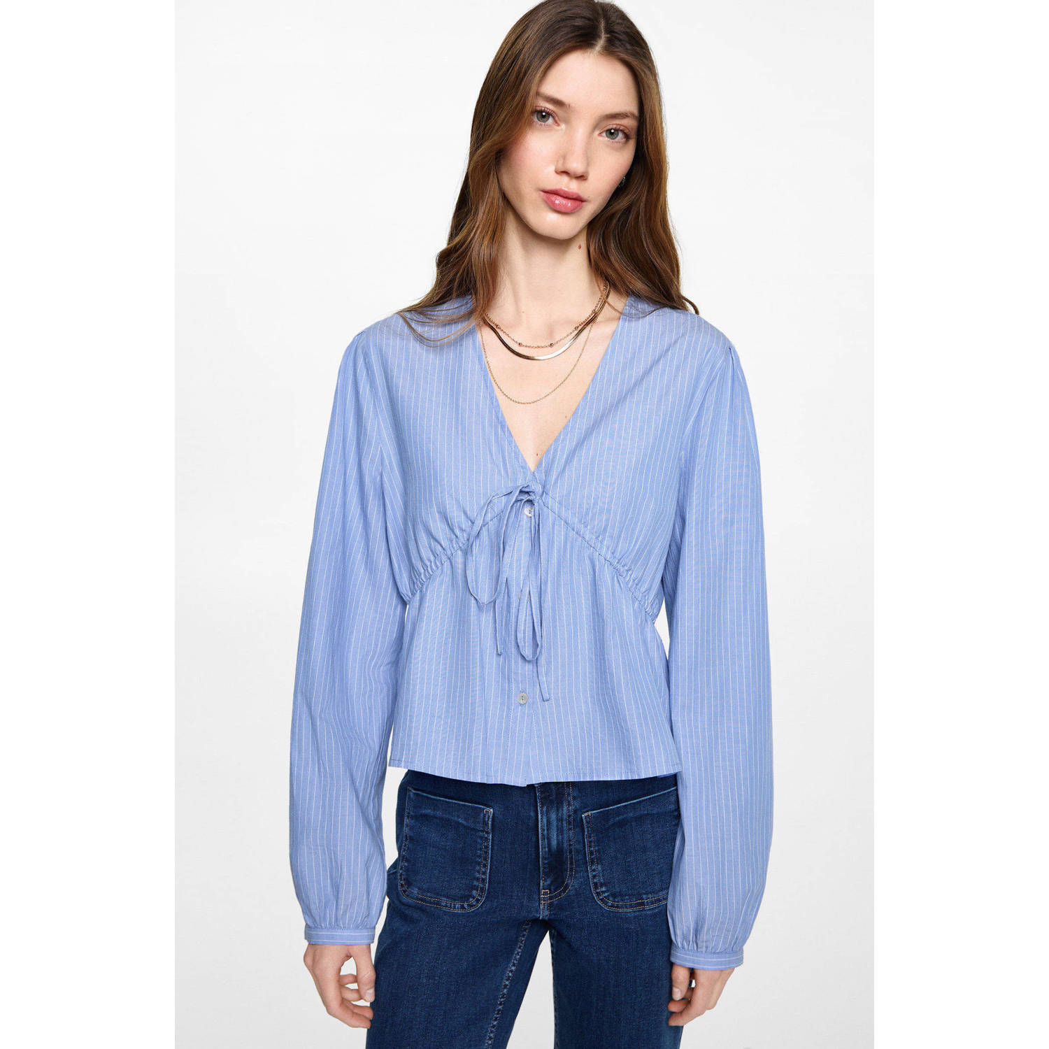 MANGO TEEN blouse lichtblauw