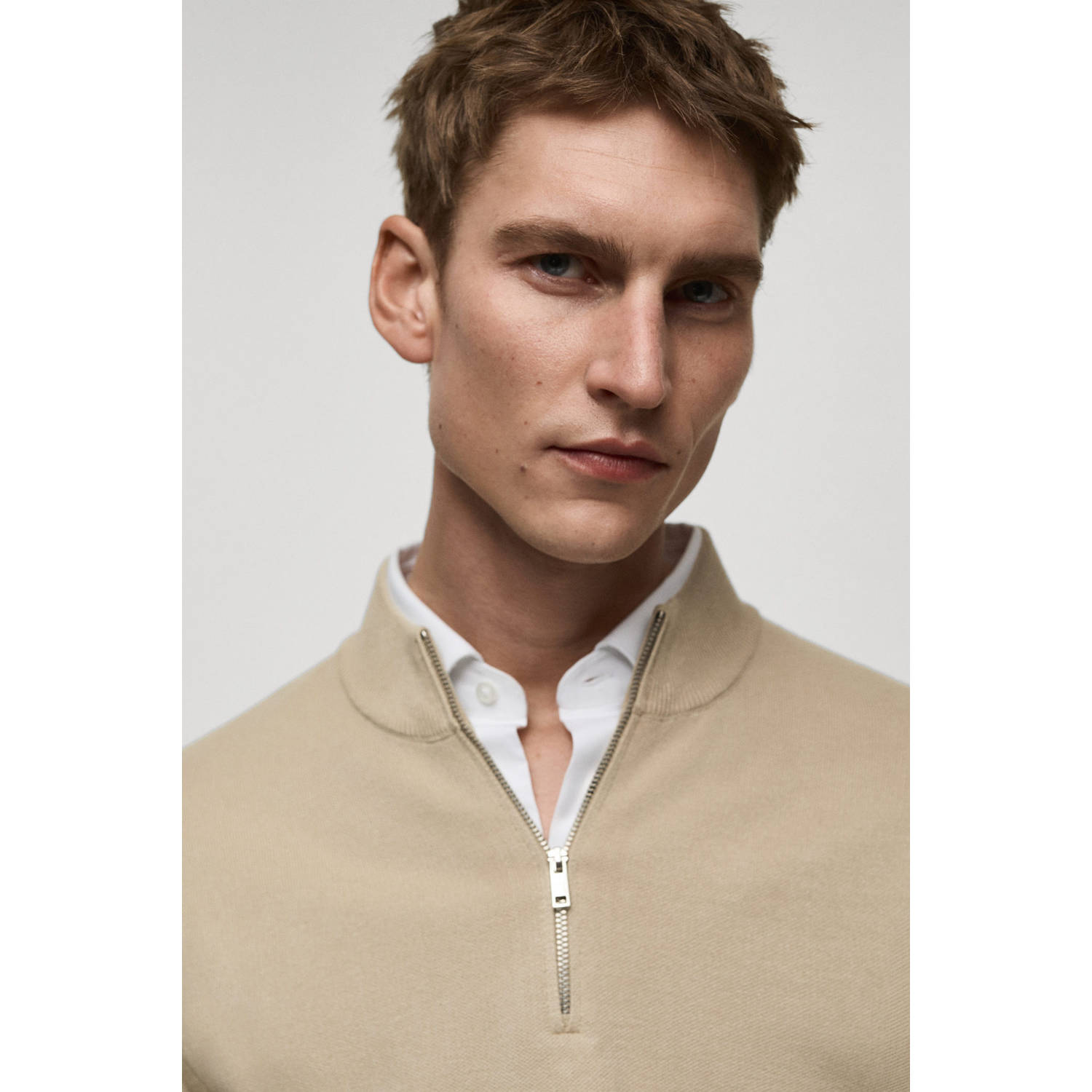Mango Man gebreide trui beige