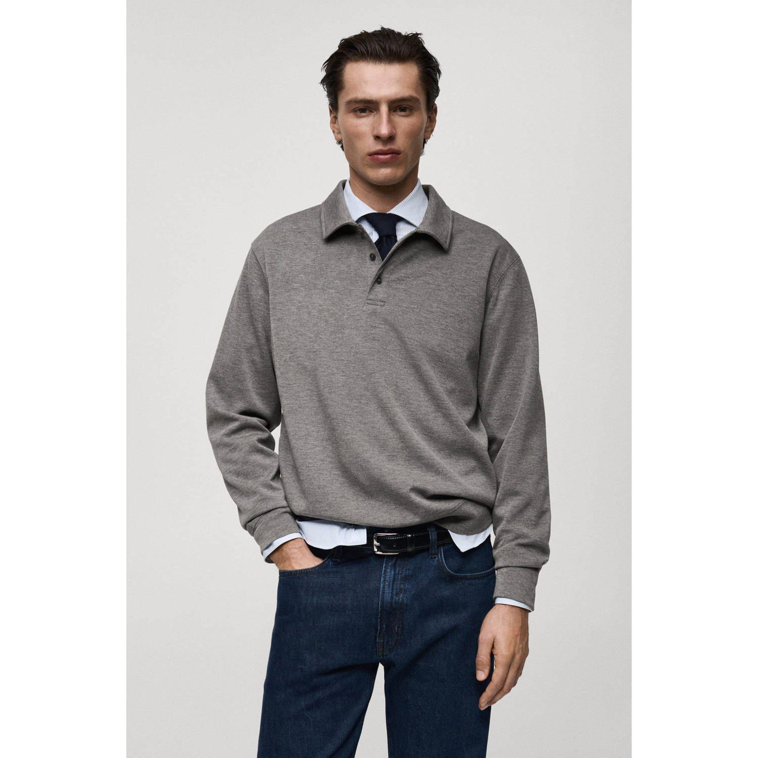 Mango Man sweater grijs