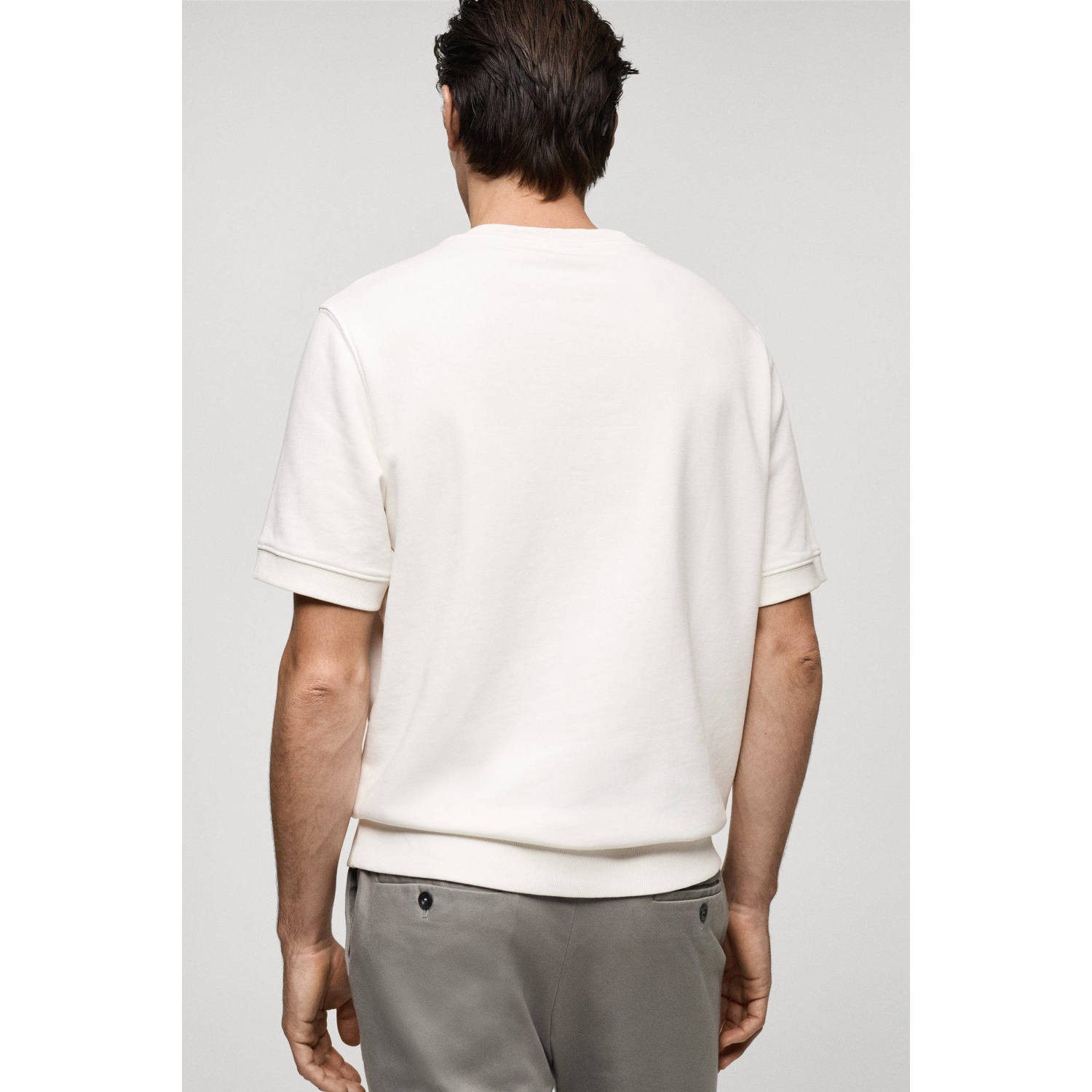 Mango Man T-shirt gebreid ecru