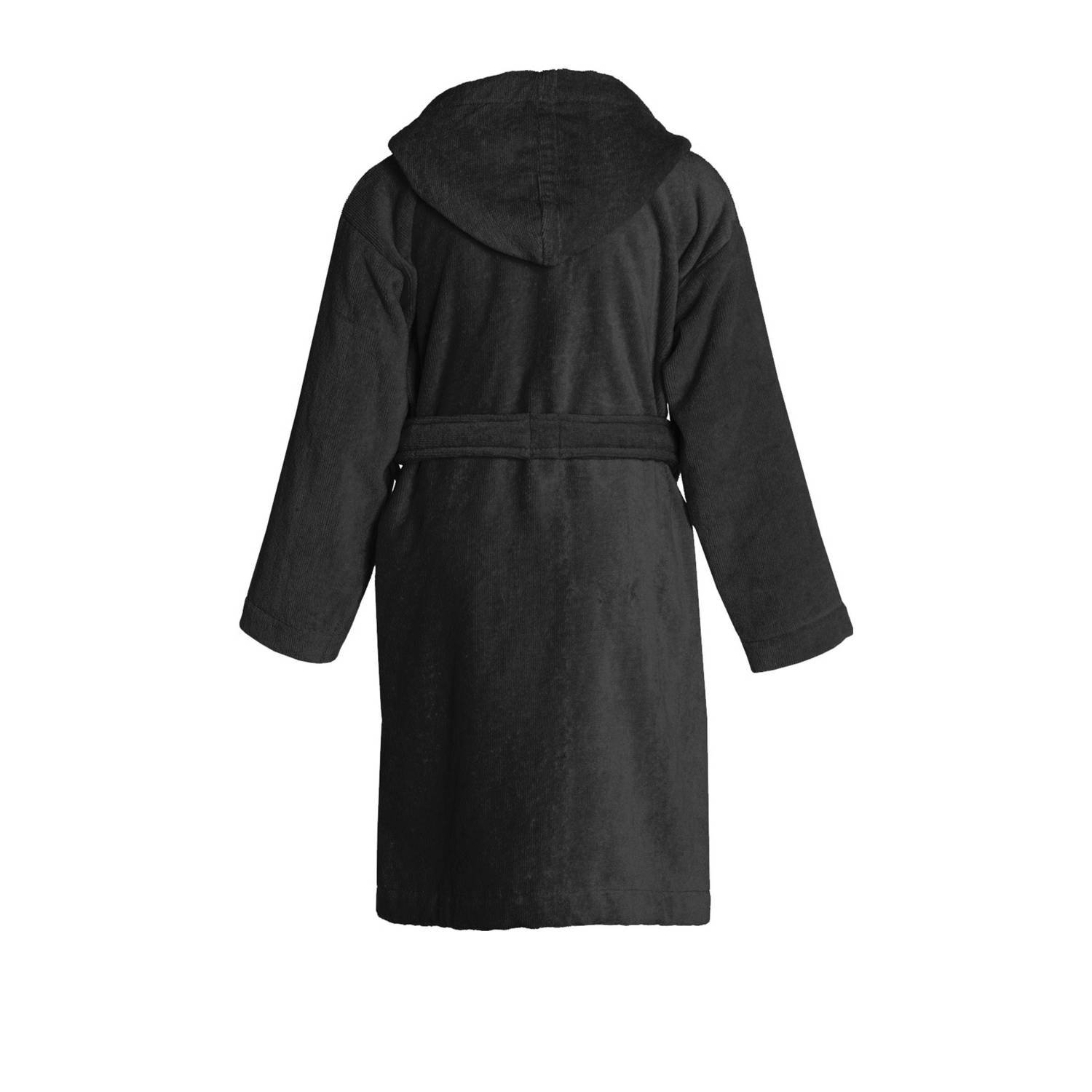 Seahorse badstof badjas Pure zwart