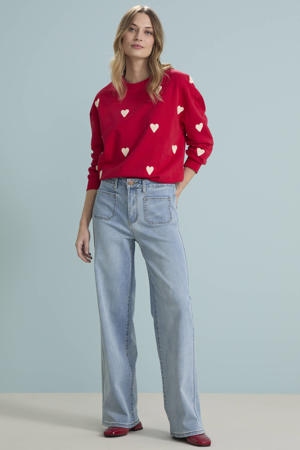 wide leg jeans light blue denim