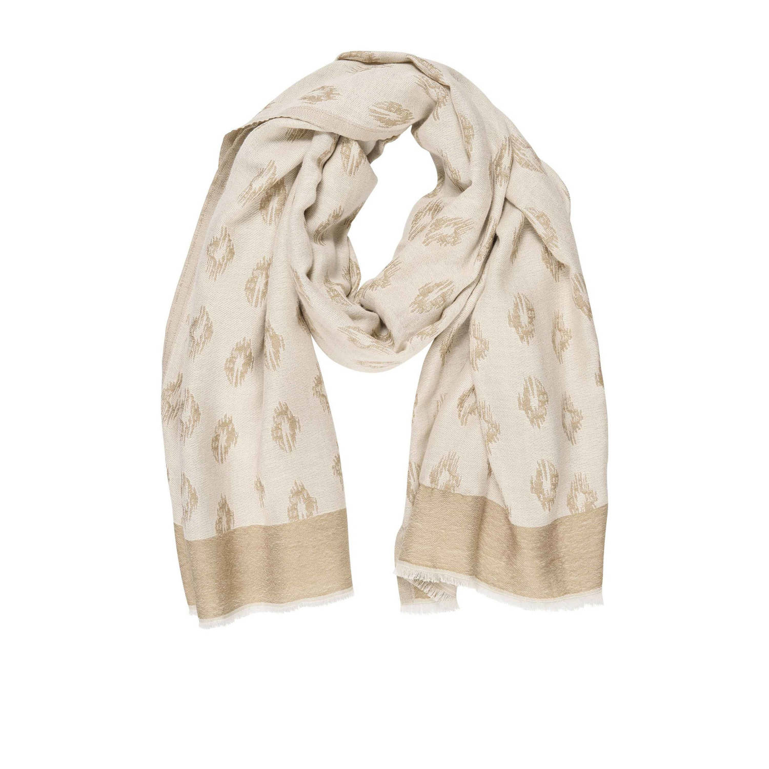 Expresso sjaal met all over print beige