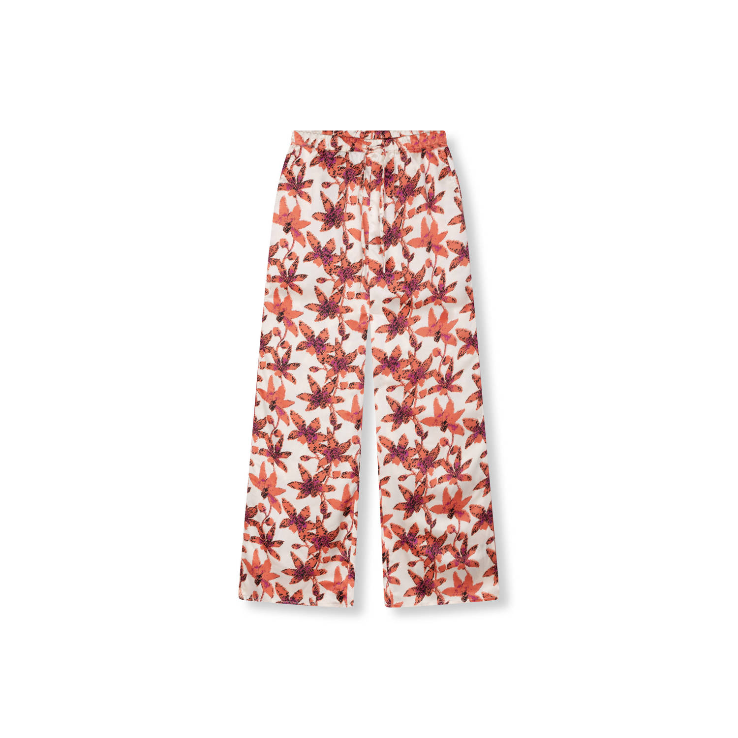 Refined Department wide leg high waist broek rood