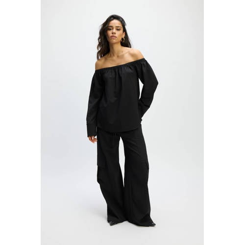 Refined Department wide leg high waist broek zwart afbeelding