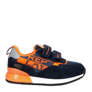 Shoot kid 6 sneakers suède donkerblauw/oranje