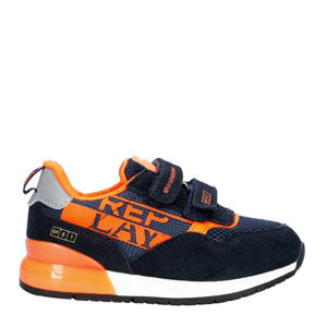 Shoot kid 6 sneakers suède donkerblauw/oranje