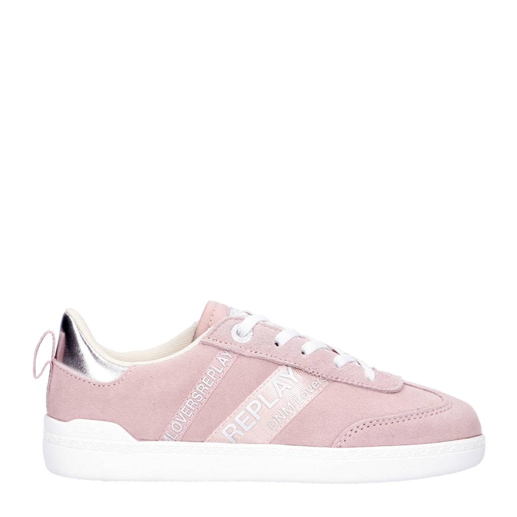 REPLAY Pyper jr 1 suède sneakers roze | wehkamp