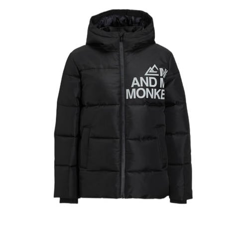 Me & My Monkey hooded puffer jas zwart afbeelding
