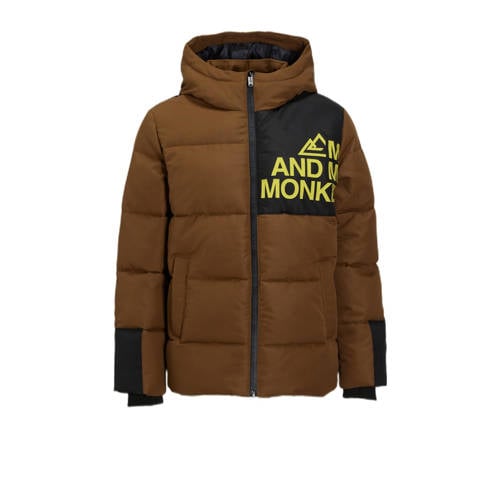 Me & My Monkey hooded puffer jas bruin afbeelding