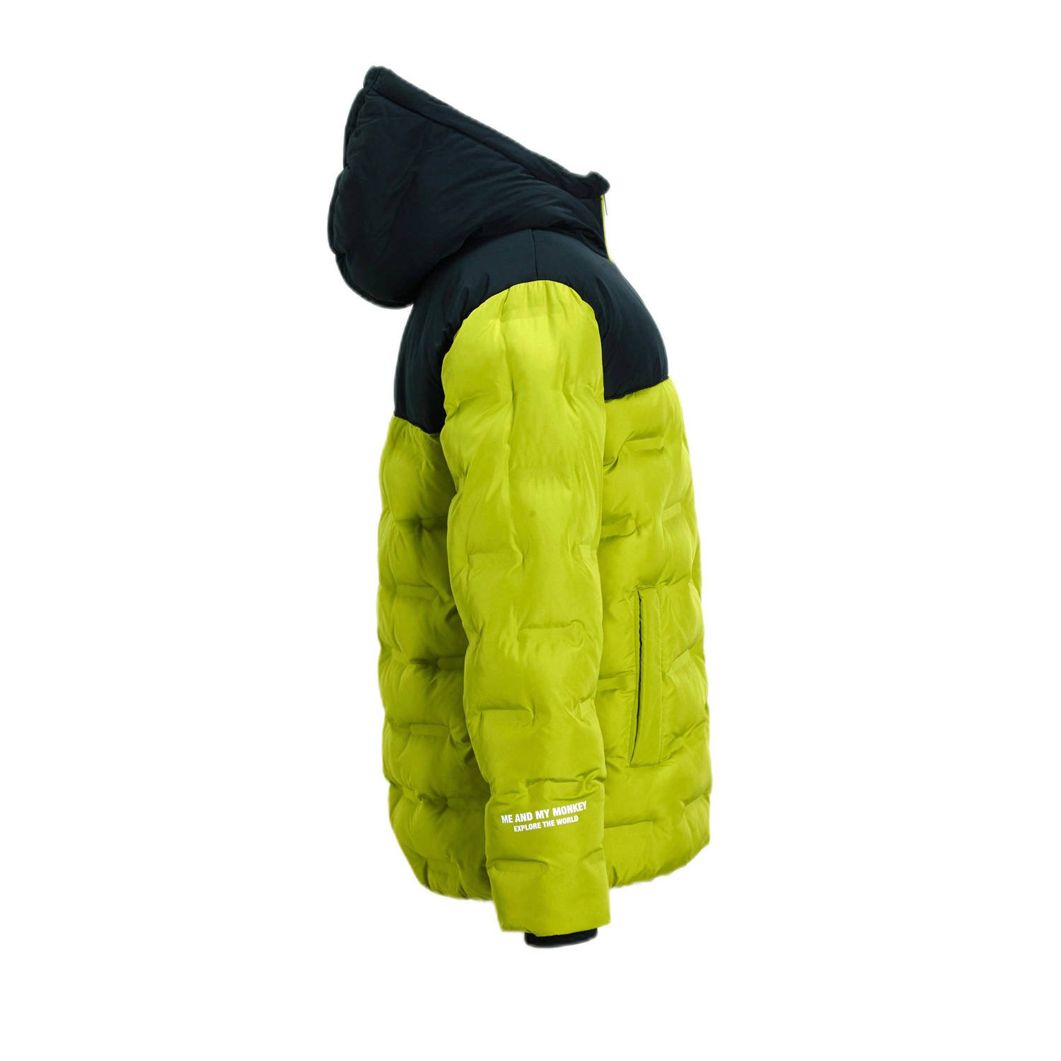 Me & My Monkey colourblock heatseal puffer jas groen
