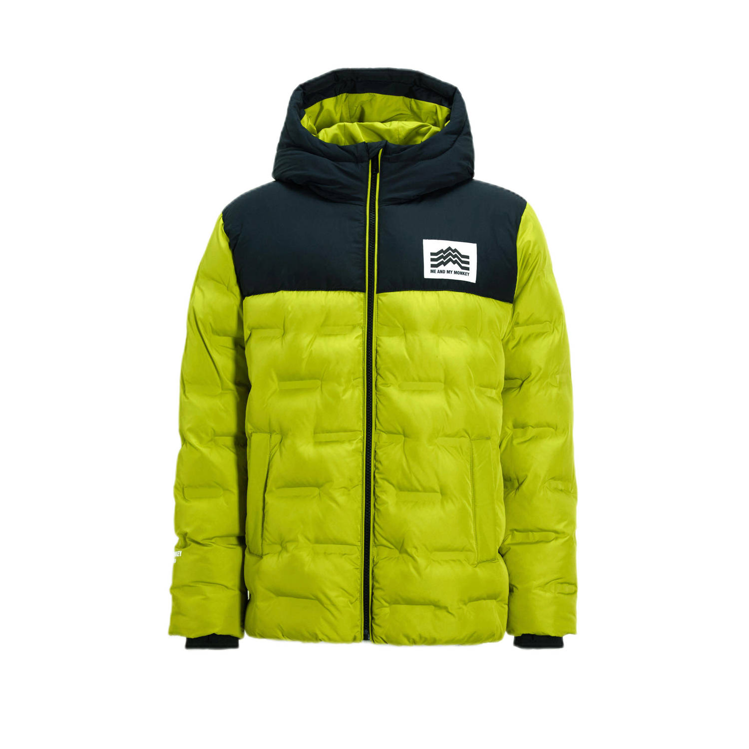 Me & My Monkey colourblock heatseal puffer jas groen