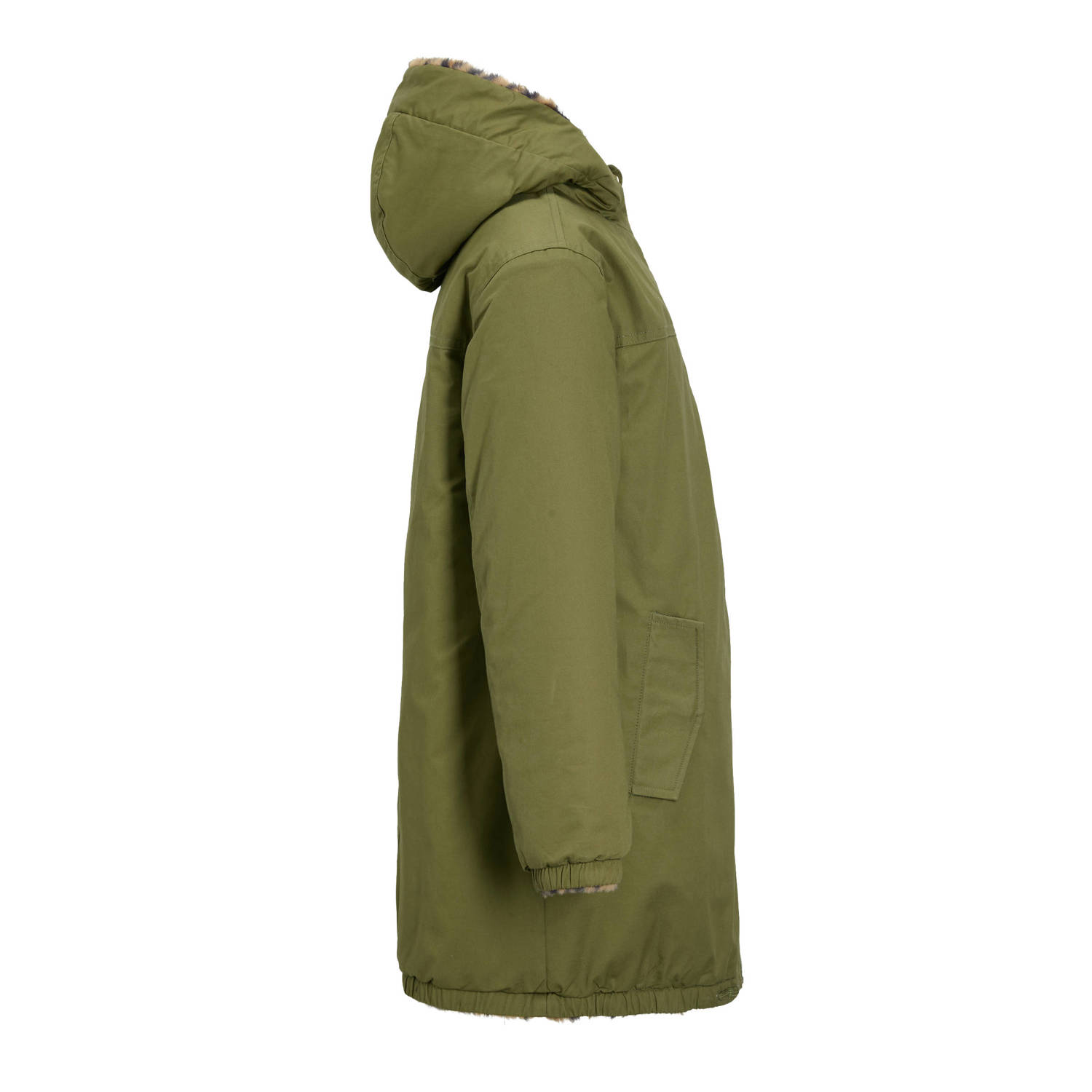Me & My Monkey reversible lange jas groen panterprint