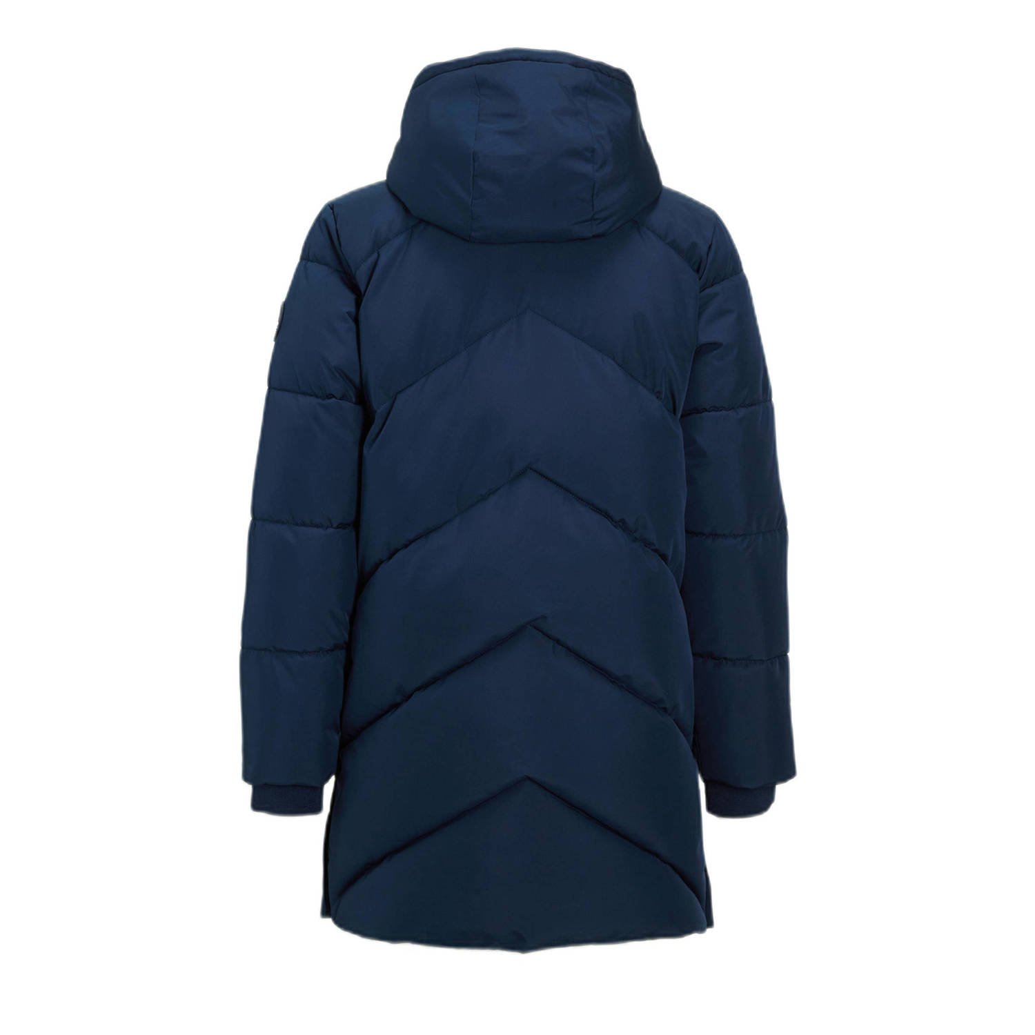 Me & My Monkey lange hooded puffer jas paars