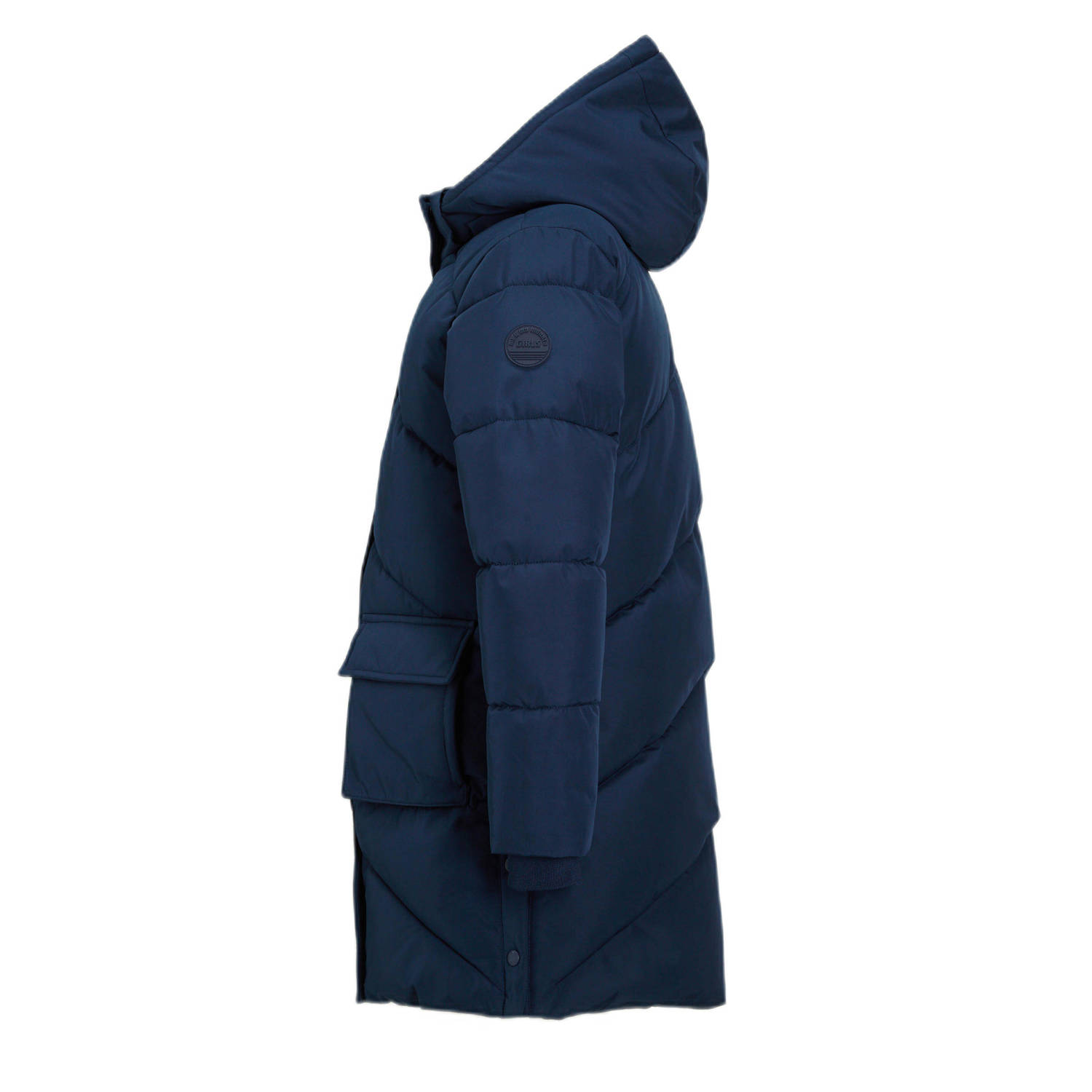 Me & My Monkey lange hooded puffer jas paars