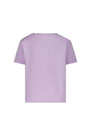 thumbnail: Paars en gele jongens en meisjes The New Chapter T-shirt van katoen met printopdruk, korte mouwen, ronde hals en drukknoopsluiting