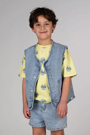 gilet light blue denim