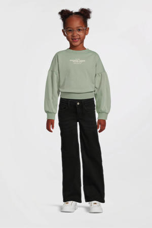 straight high waist black denim