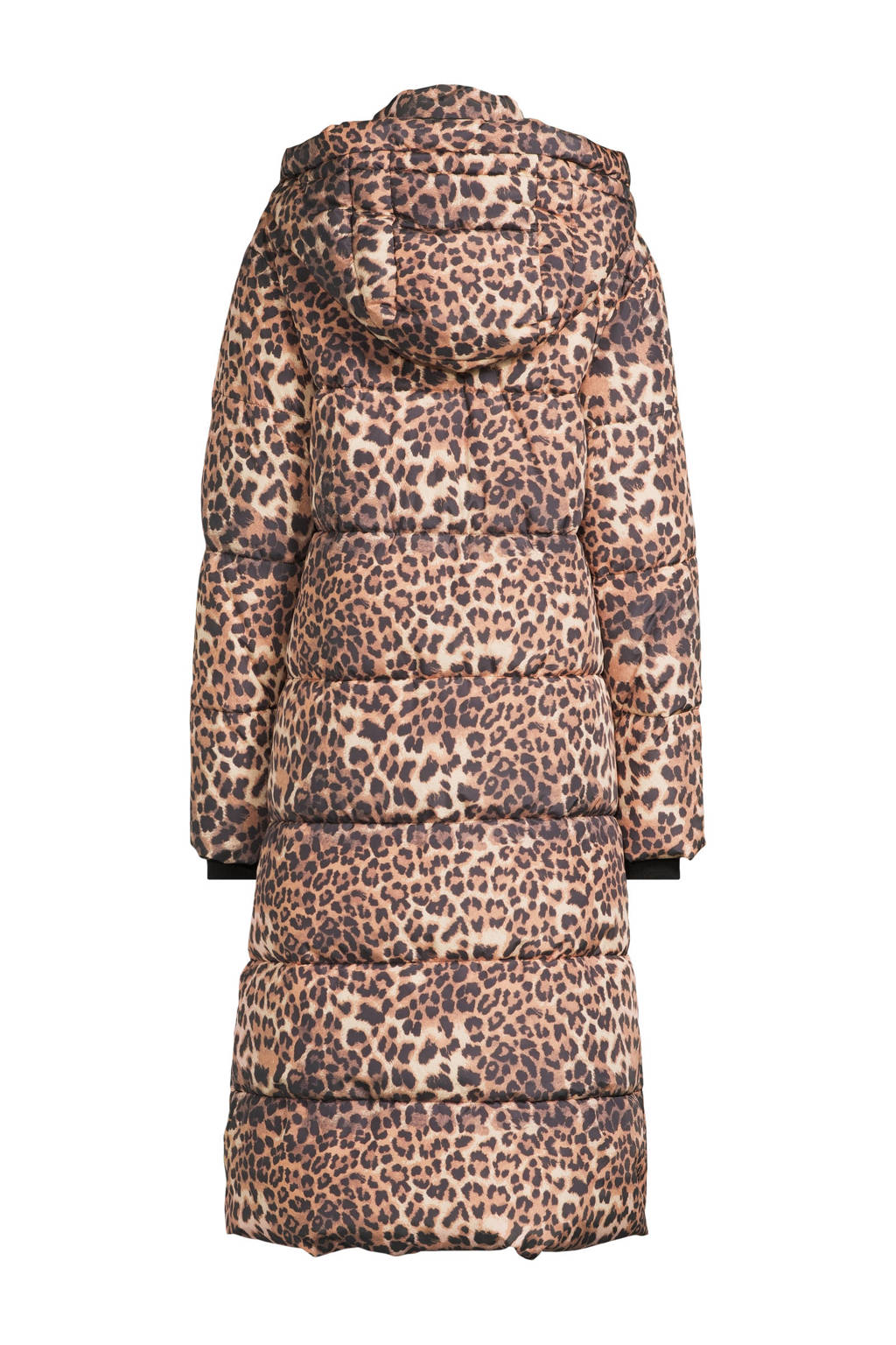 IQYU Kunstbont Lange Luipaard Jas Dames - Imitatiebont Mantel Enkellang Trenchcoat Warme Parka Cardigan Fleece Winterjas, Koffie, XXL
