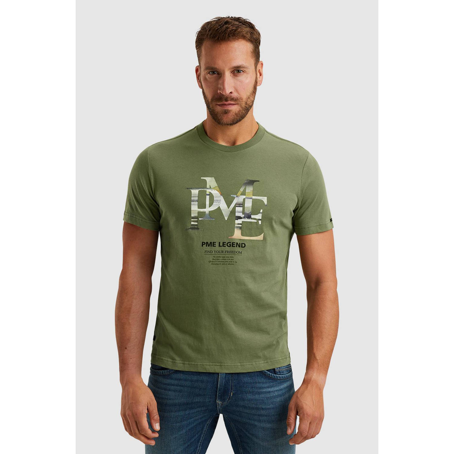 PME Legend regular T-shirt groen