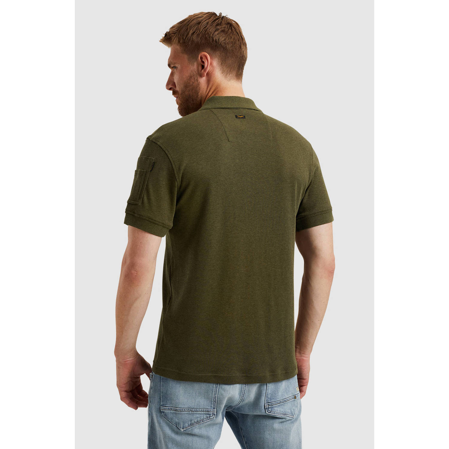 PME Legend regular polo gebreid groen