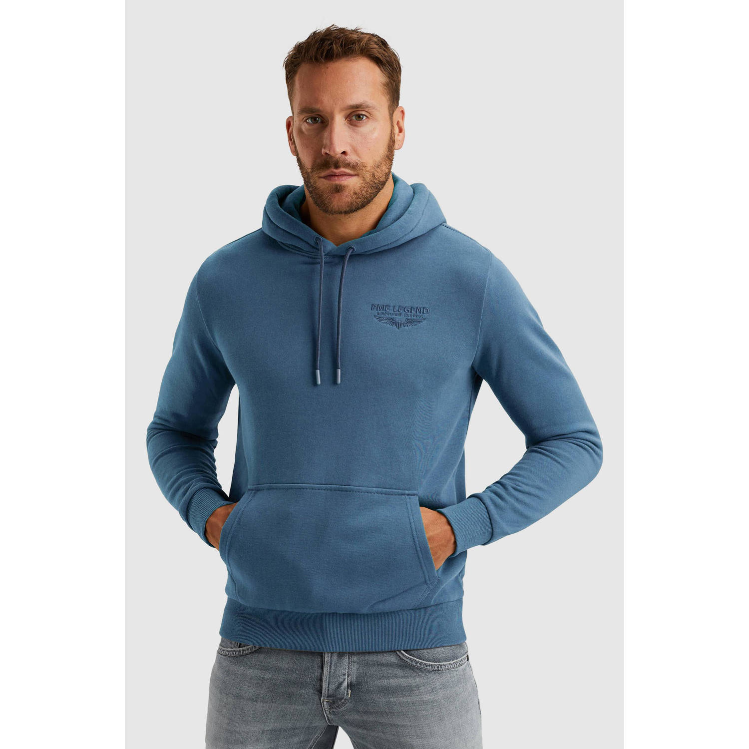 PME Legend Hooded Dry Terry Sweatshirt Blue Heren