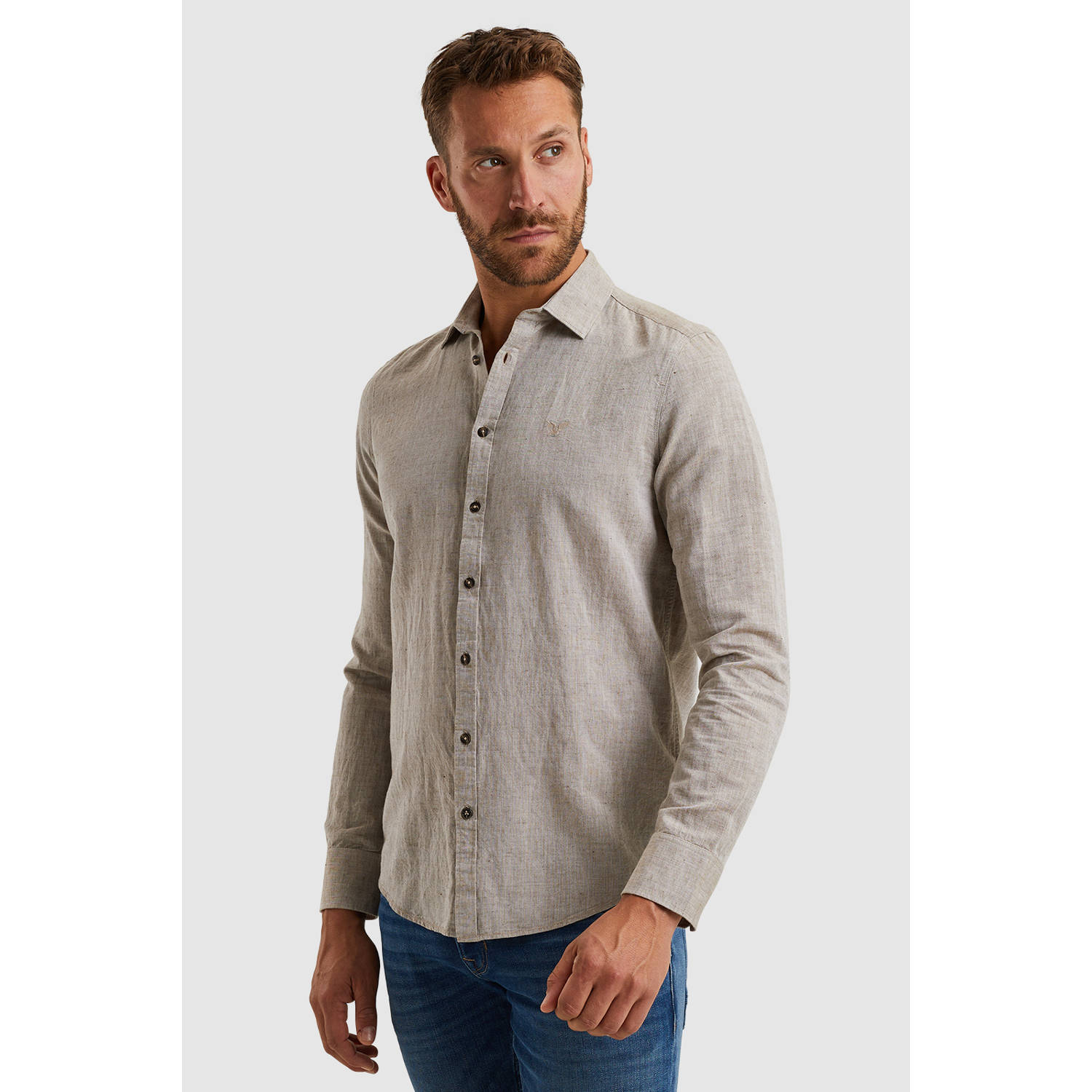 PME Legend linnen casual overhemd beige