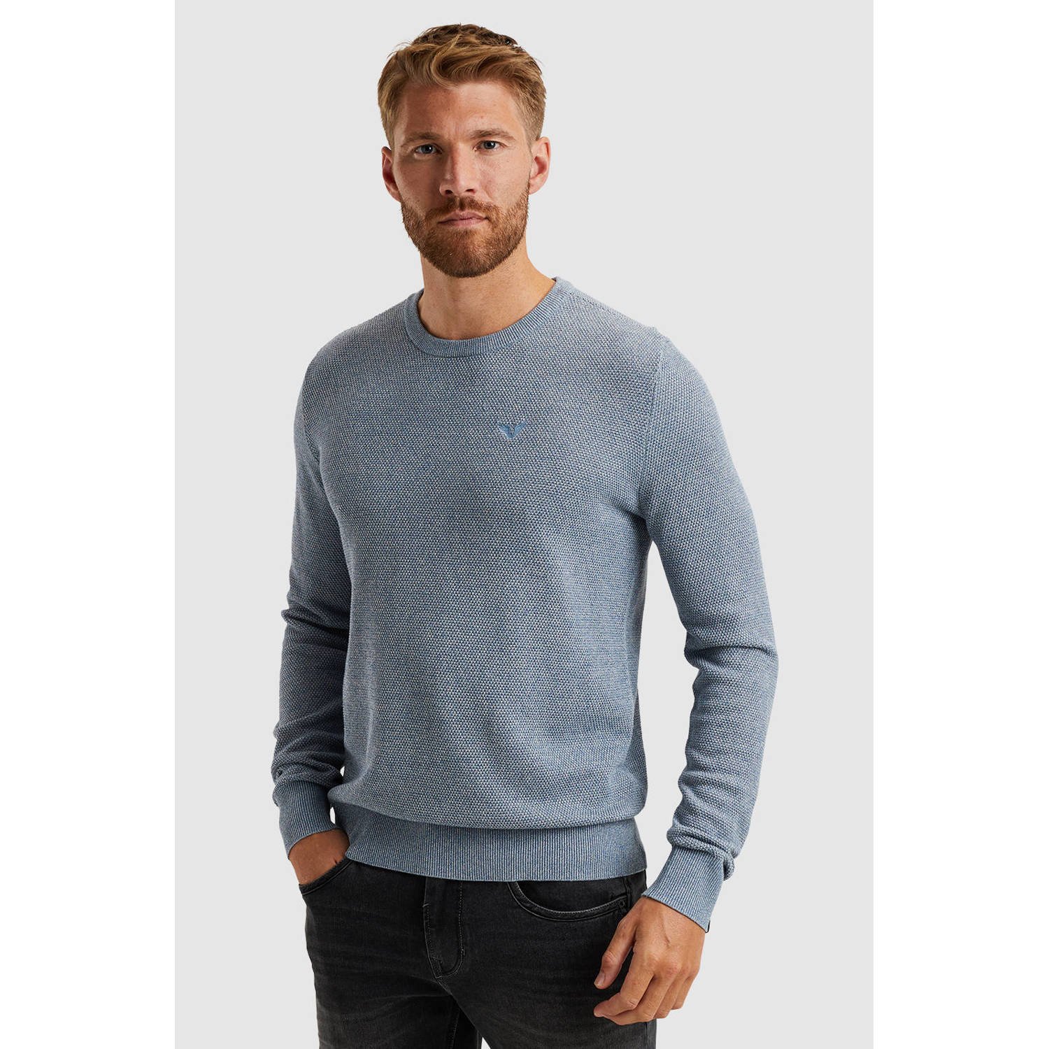 PME LEGEND Heren Truien & Vesten R-neck Cotton Modal Blauw