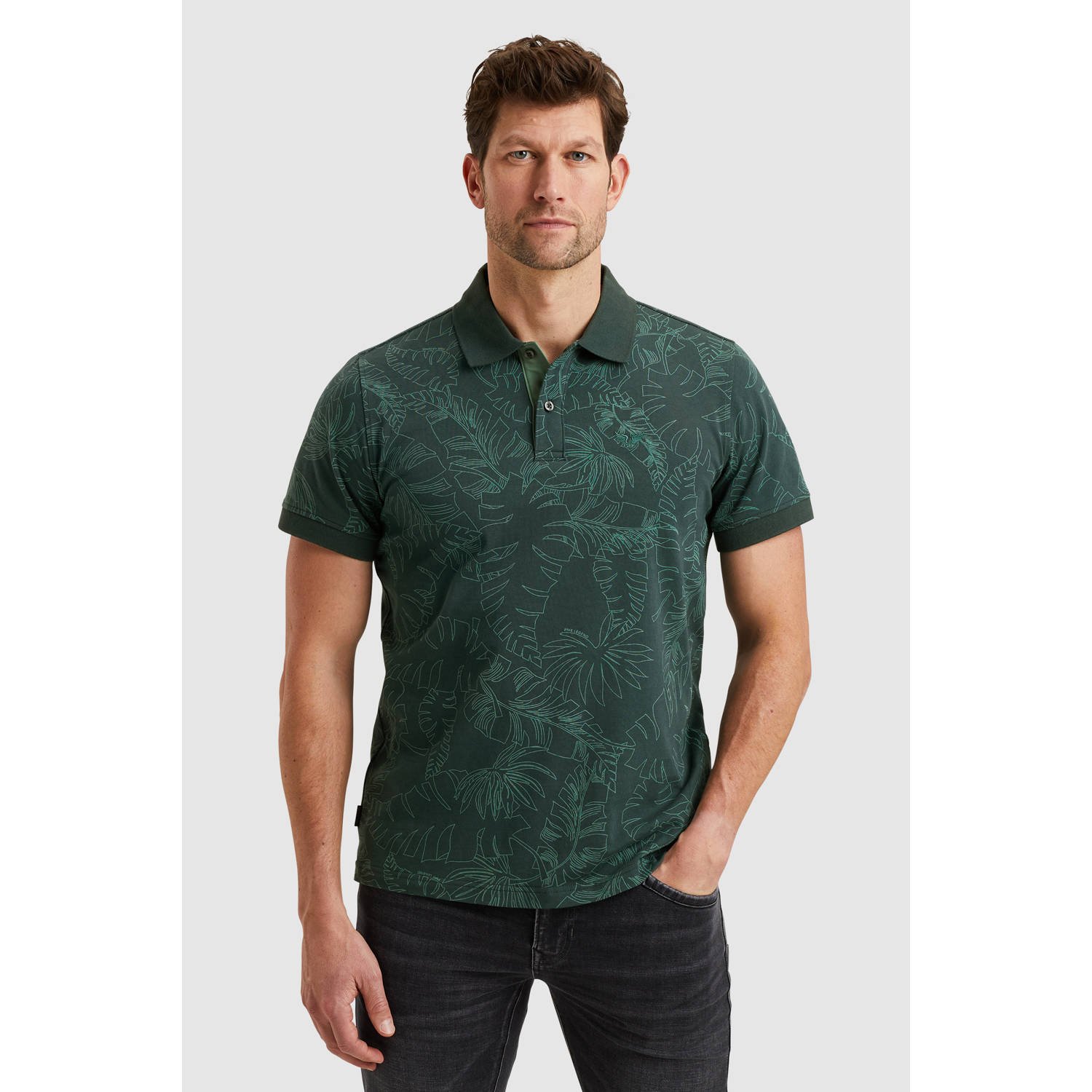 PME Legend Korte Mouw Polo Single Jersey Green Heren