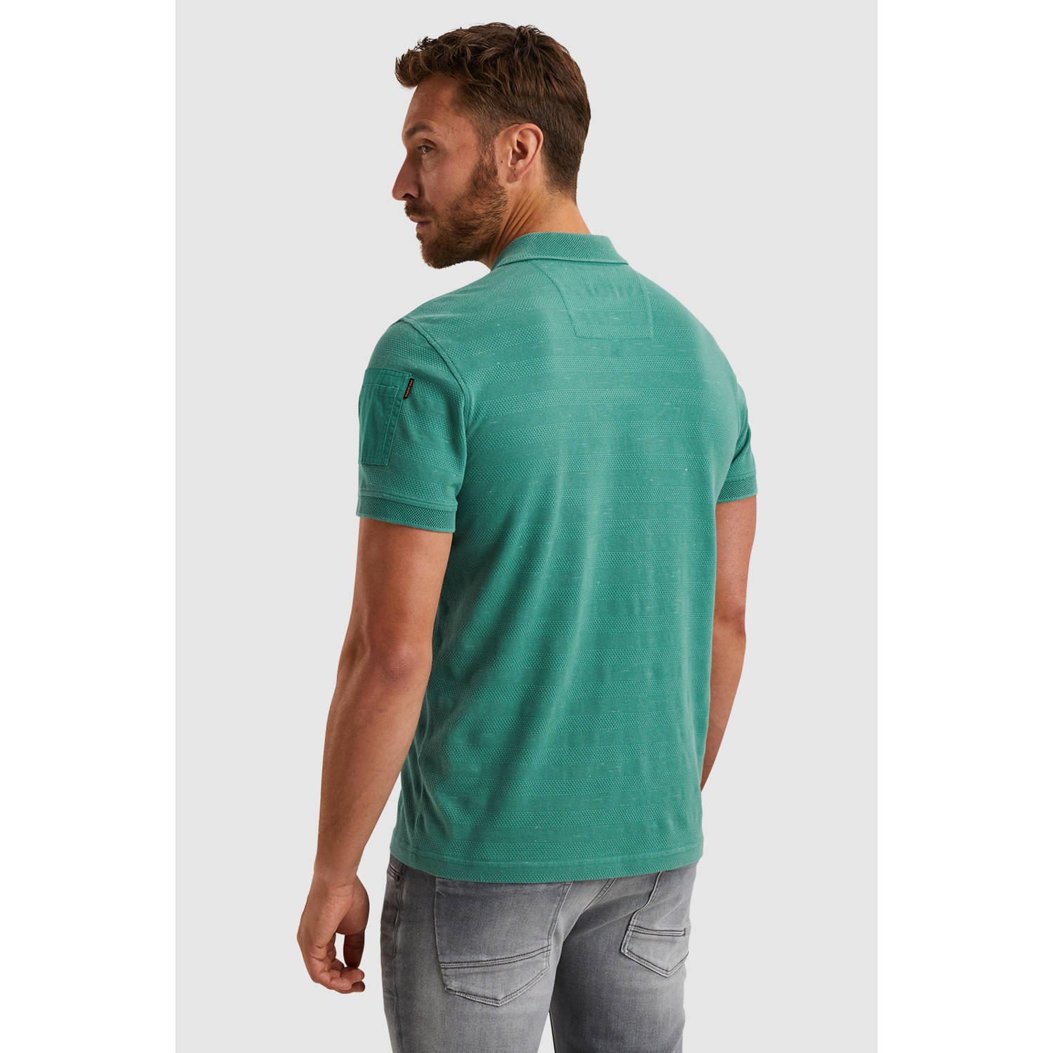 PME Legend regular polo gebreid groen