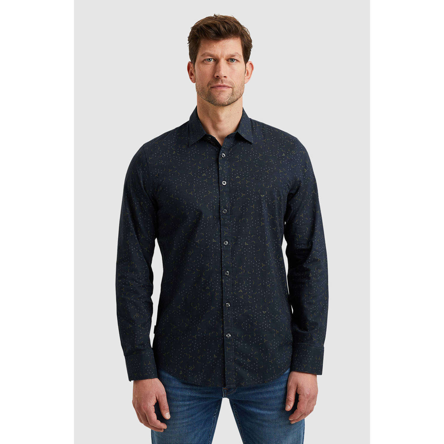 PME Legend Lange Mouw Dressual Print Jesper Black Heren