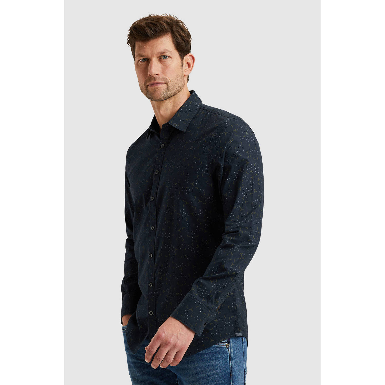 PME Legend casual overhemd donkerblauw