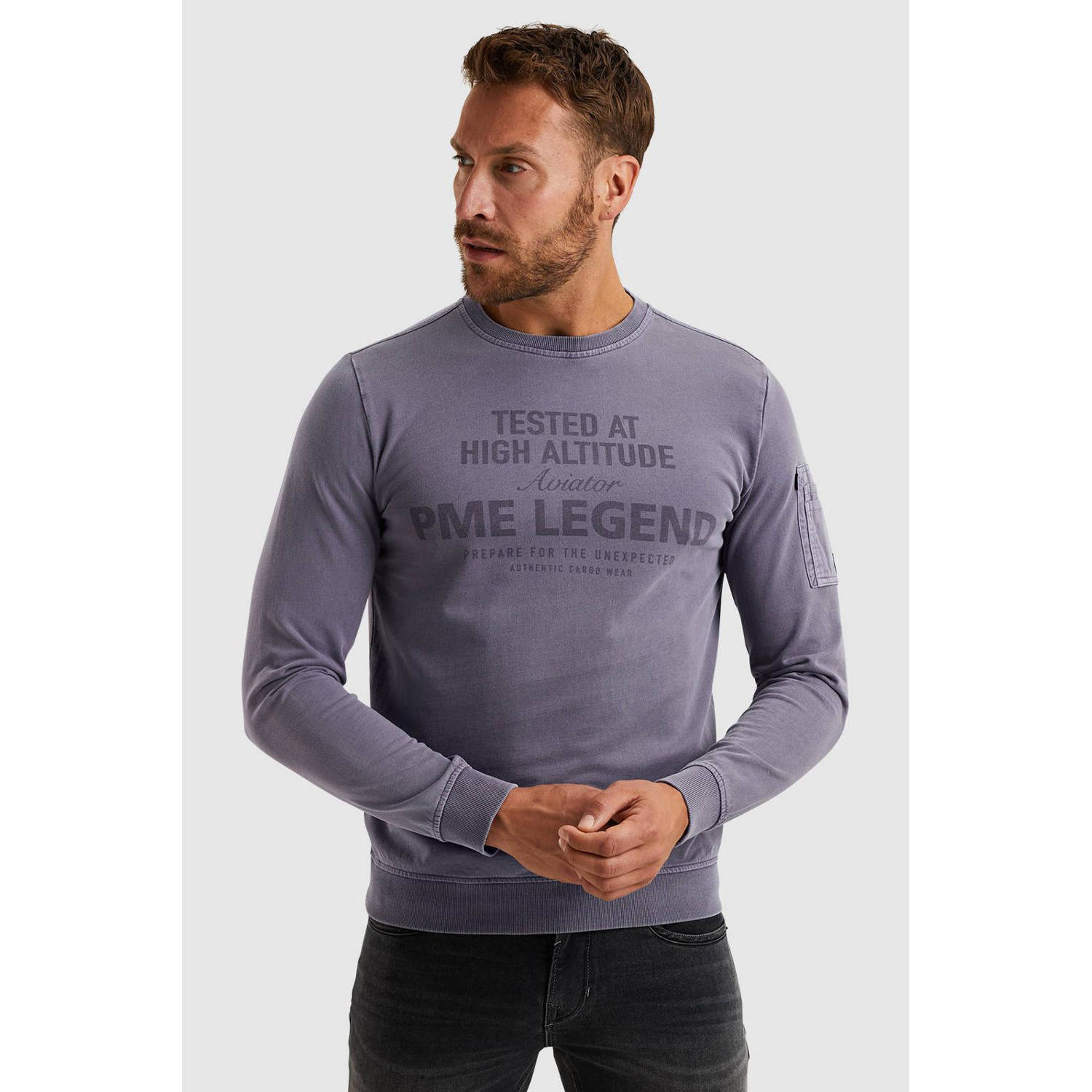 PME Legend Crewneck Terry Sweatshirt Purple Heren