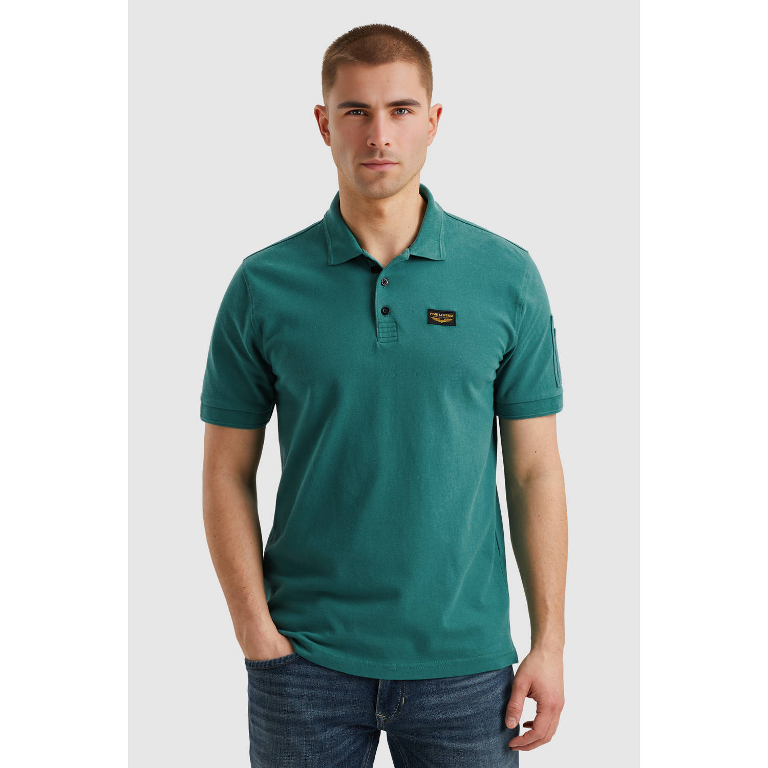 PME Legend Korte Mouw Polo Trackway Polo Green Heren
