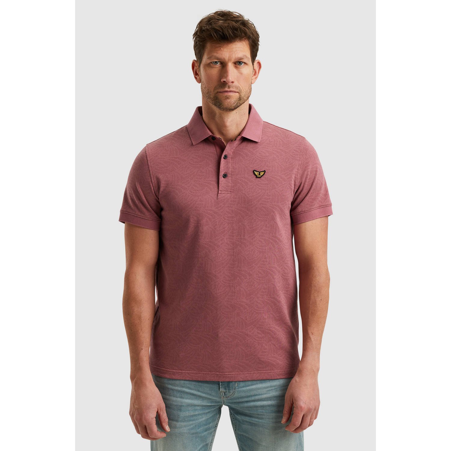 PME Legend regular polo gebreid roze