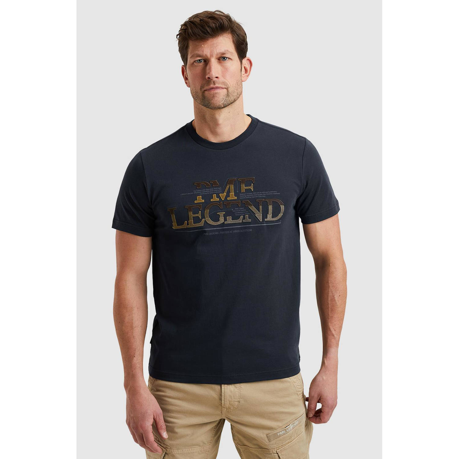 PME Legend Korte Mouw R-Neck Jersey T-shirt Blue Heren