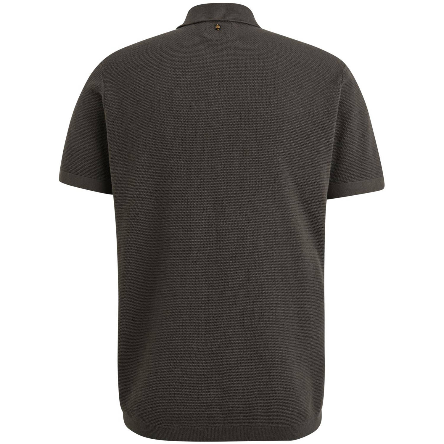PME Legend regular polo gebreid donkergroen