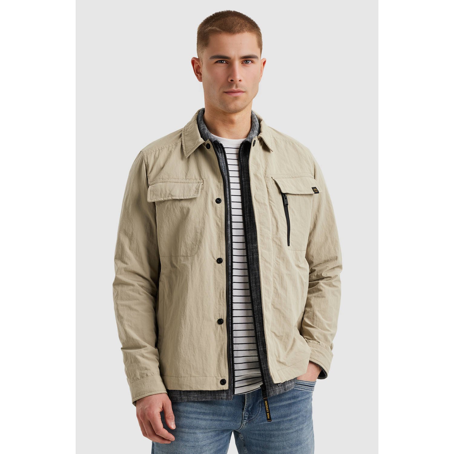 PME LEGEND Heren Jassen Short Jacket Aerovann High Dense Crunch Zand