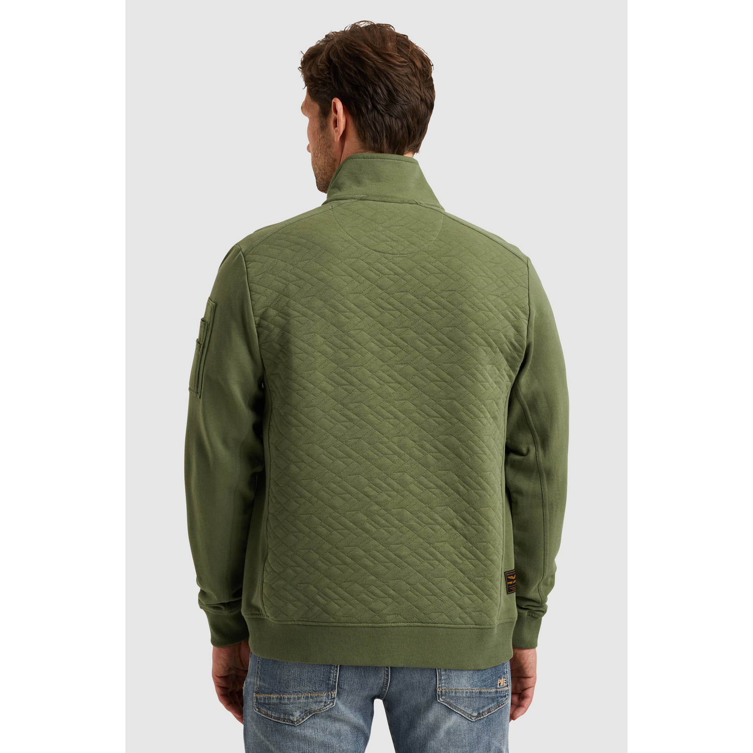 PME Legend sweatvest met textuur donkergroen