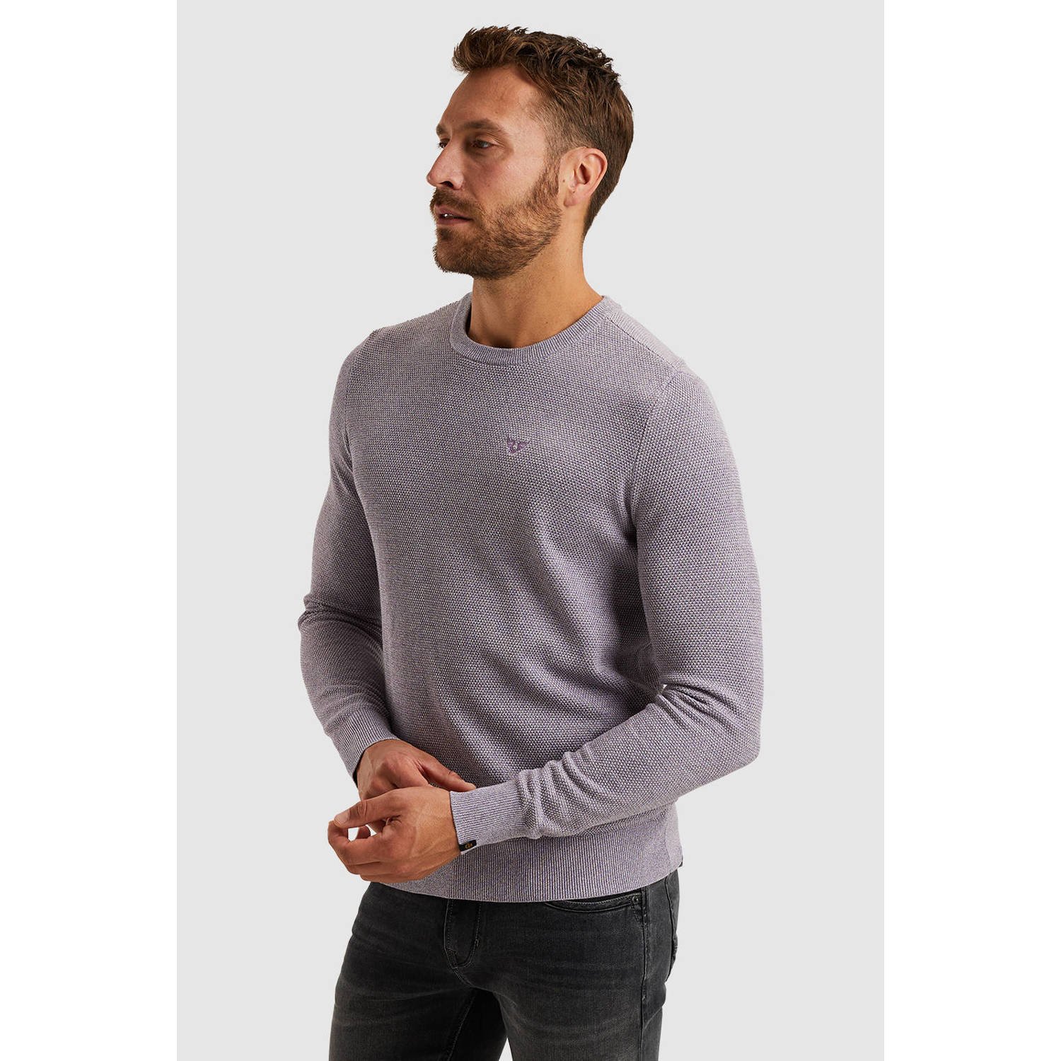 PME Legend Casual Cotton Modal Pullover Purple Heren