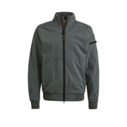 thumbnail: Grijsgroene heren PME Legend softshell jas groen van polyester met effen, lange mouwen en opstaande kraag