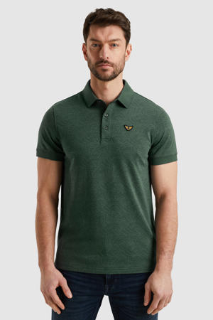 regular polo gebreid donkergroen