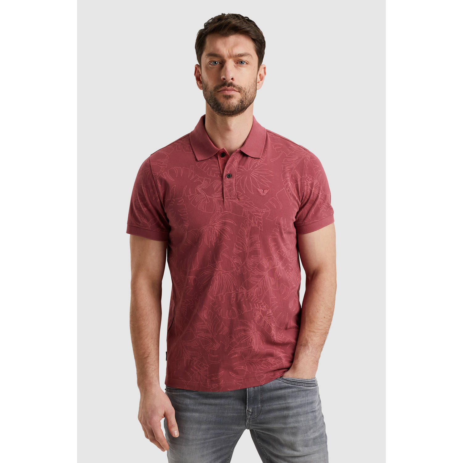 PME Legend Korte Mouw Polo Single Jersey Brown Heren