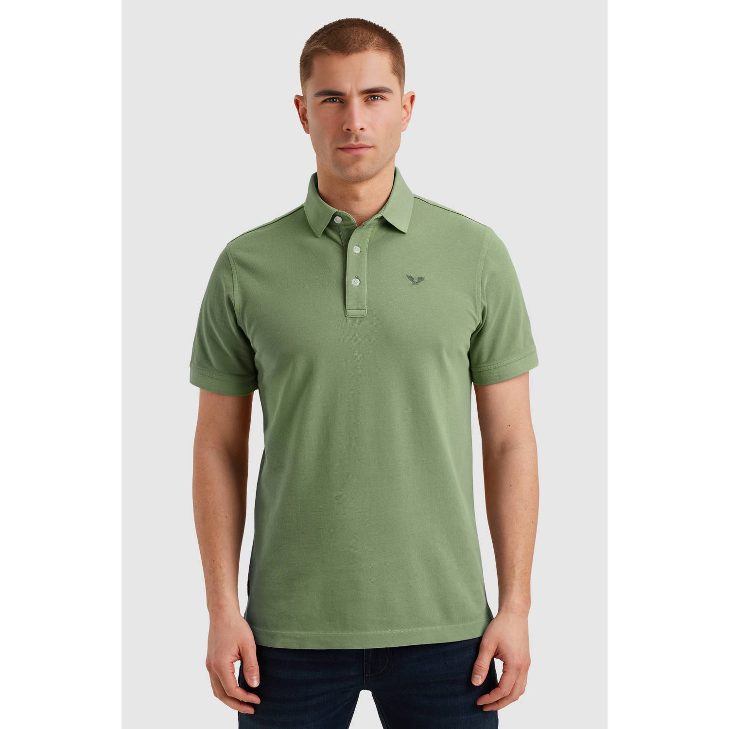 PME LEGEND Polo met garment-dye wassing