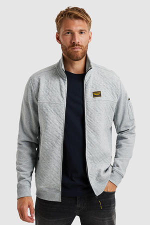 sweatvest met textuur grijs