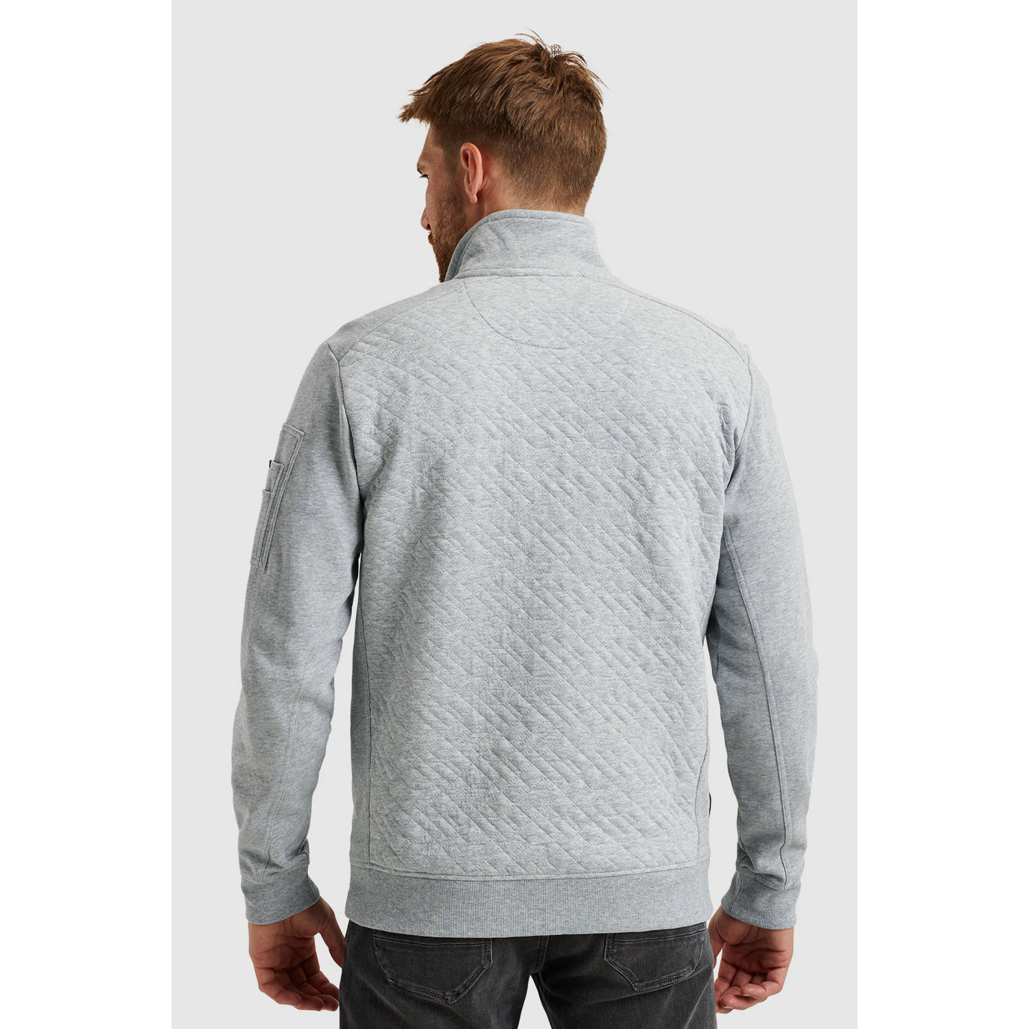 PME Legend sweatvest met textuur grijs