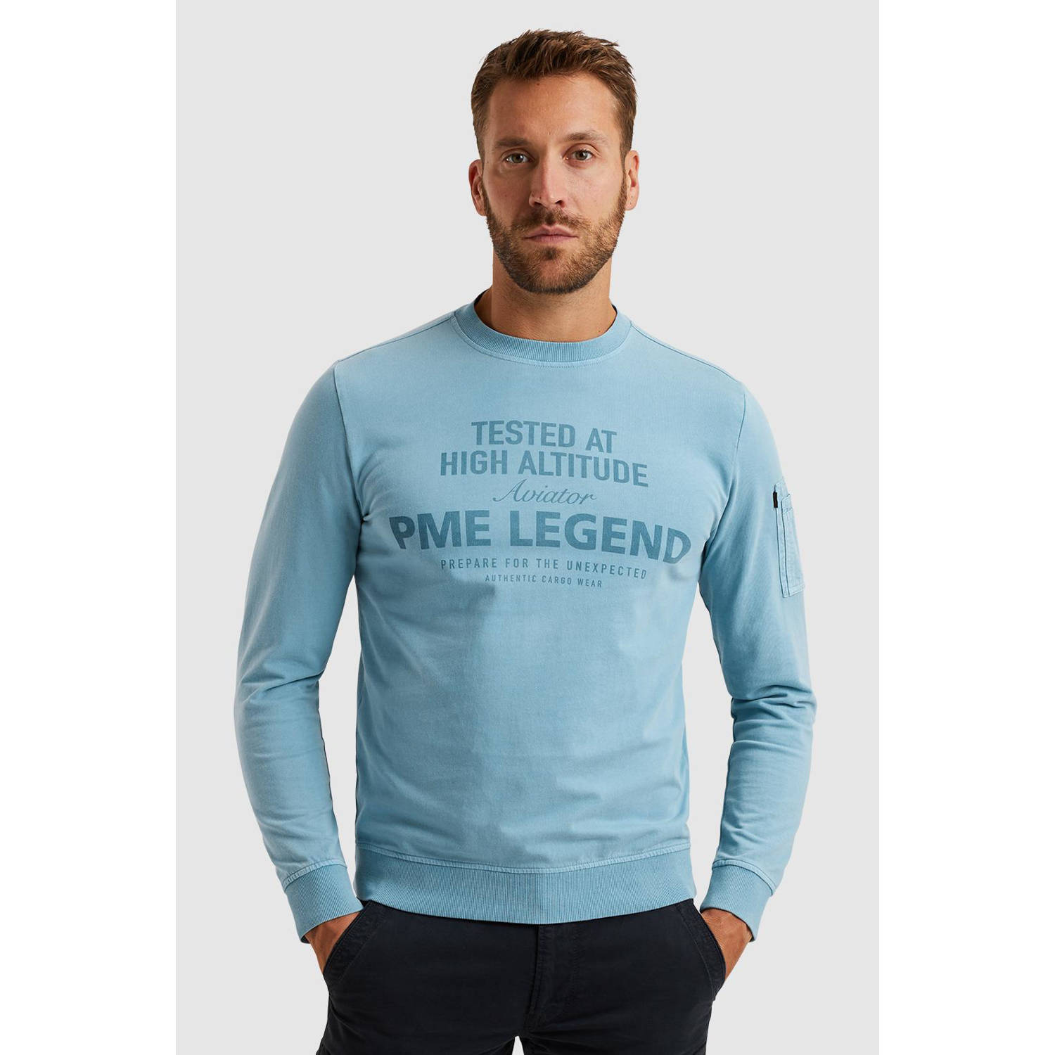 PME Legend Ronde Hals Terry Sweatshirt Blue Heren