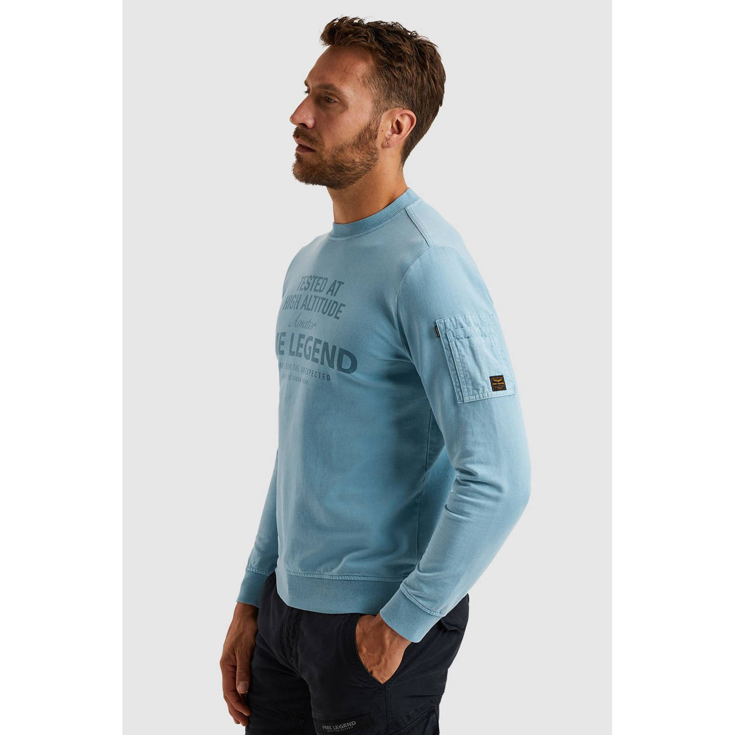 PME Legend sweater lichtblauw
